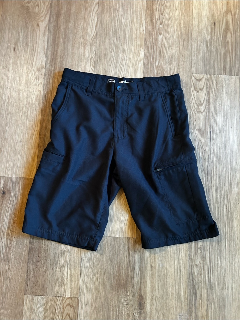 urban pipeline Black Cargo Shorts with Zip Pockets